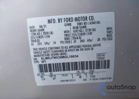 2021 Lincoln Aviator Reserve from USA, damaged, VIN 5LM5J7WC6MGL19034